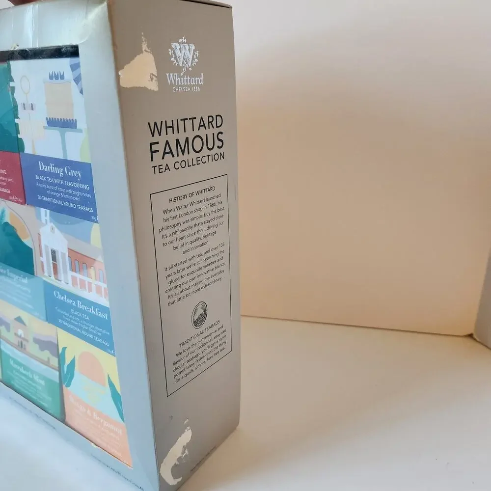 New! Whittard Famous Tea Collection 180 Teabags Assort Flavor Gift Set Box 08/25